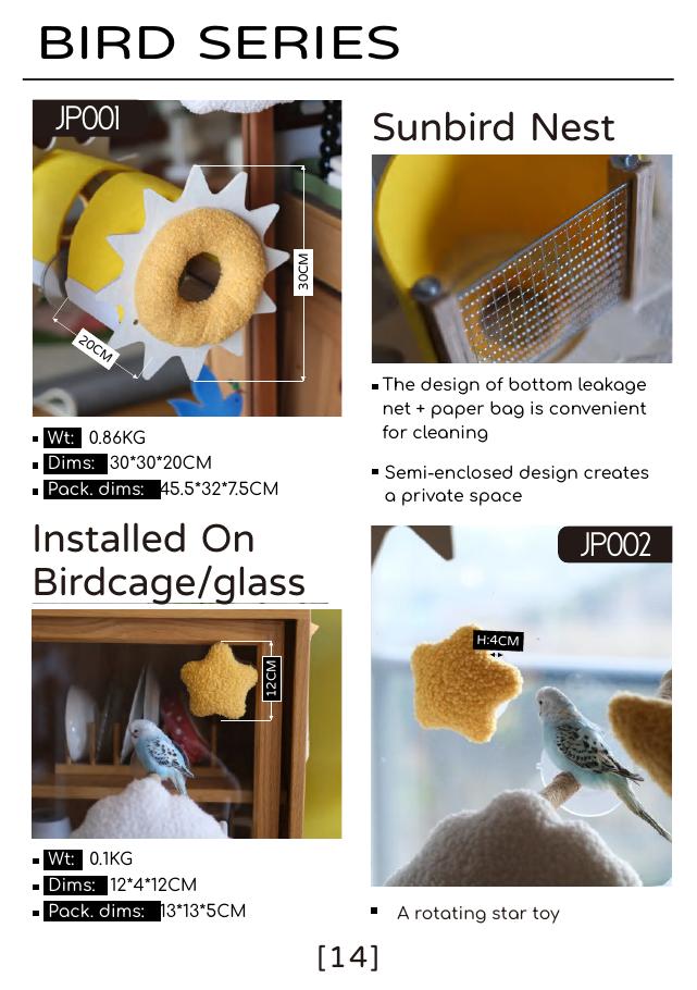 Bird accessory product sheet