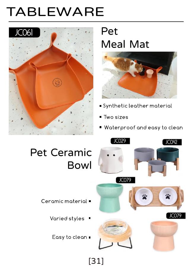Pet tableware catalog page
