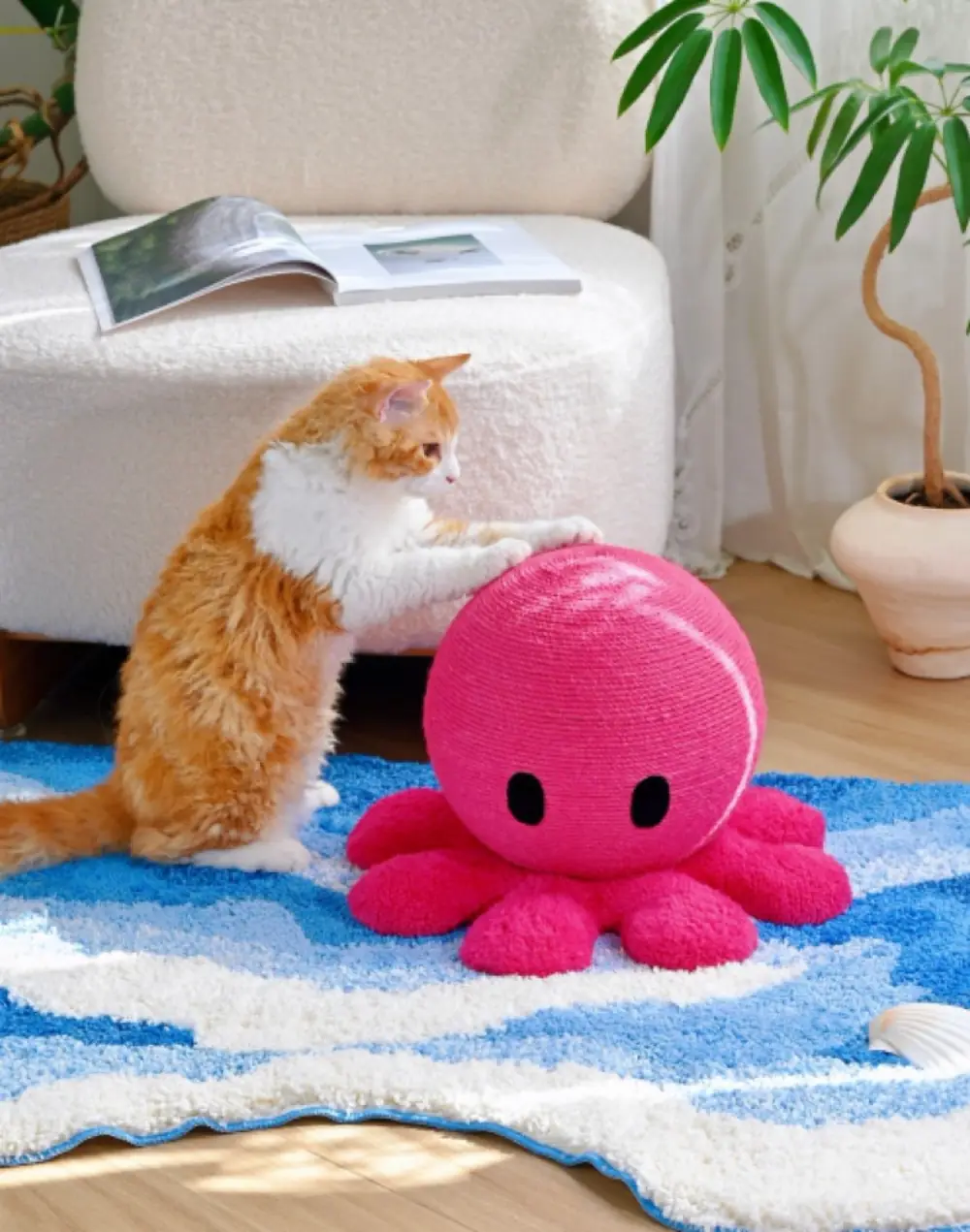Octopus Cat Wicker Scratch Ball product detail